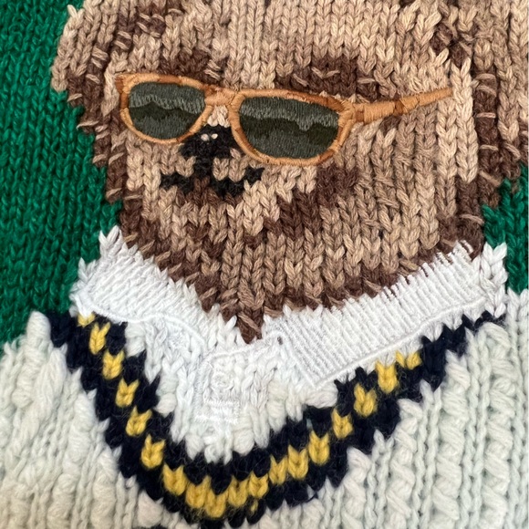 Polo Ralph Lauren Polo Bear Tennis Sweater Men’s Large Green Iconic Knit N - Picture 11 of 11